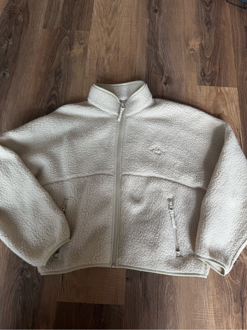 Aritzia TNA Polartec® Thermal Pro™ Mockneck Hi-Hip Zip-Up Cream Medium